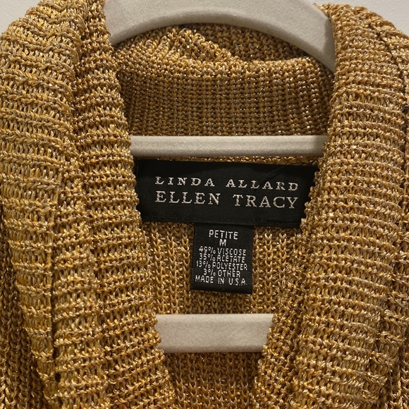 Linda Allard Ellen Tracy gold sleeveless top size M - Picture 4 of 4